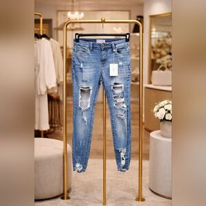 NWT Cello Women's Blue Distressed Jeans